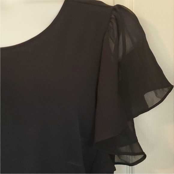 Calvin Klein Navy Blue top size XL with round neck and flutter sleeves - Picture 6 of 7